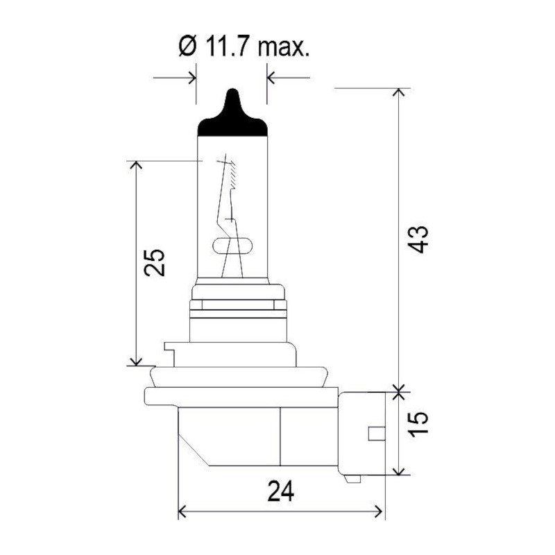 H11 12V 55W PGJ19-2 +30% light H11SLZ